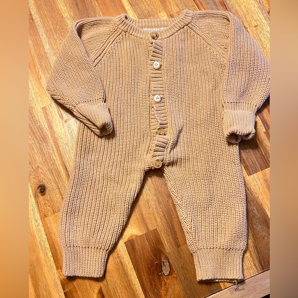 Winnie + Crew Warm Tan Knit Kids outfit